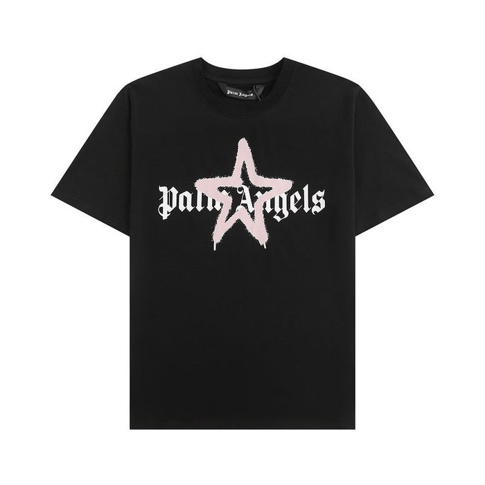 Camiseta Palm Angels Graffiti Star Negra y Rosa