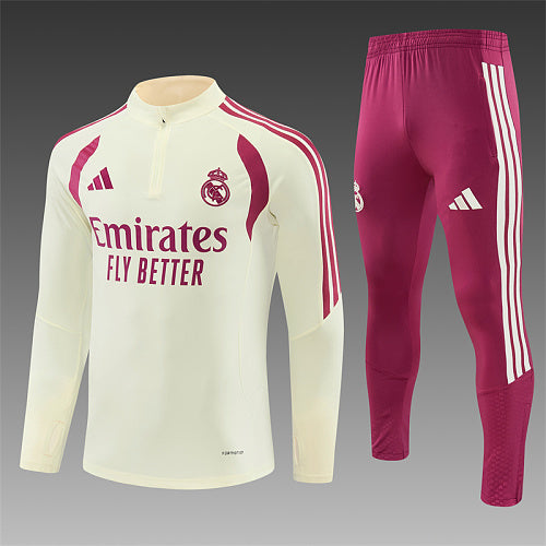 Chándal Real Madrid 26/27 Beige – Pantalón fucsia