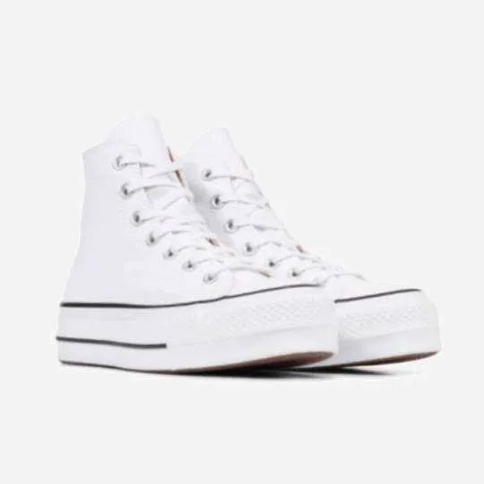 Converse All Star- Blancas Raya Negra Plataforma